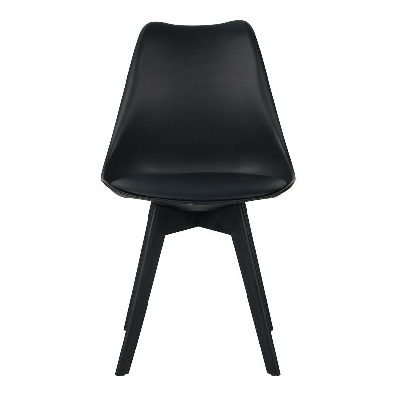Chair Gaston I pakoworld PP-PU in black color 53.5x48.5x81.5cm