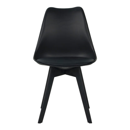 Chair Gaston I pakoworld PP-PU in black color 53.5x48.5x81.5cm