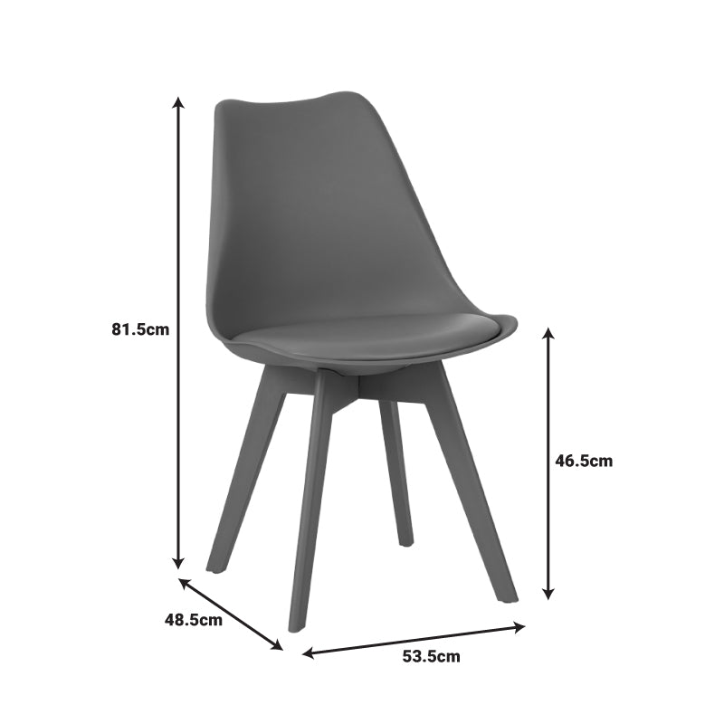 Chair Gaston I pakoworld PP-PU in black color 53.5x48.5x81.5cm