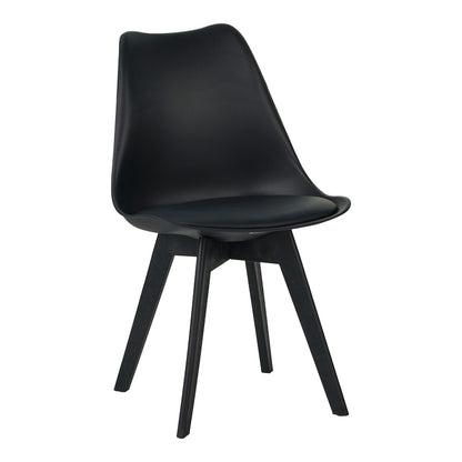 Chair Gaston I pakoworld PP-PU in black color 53.5x48.5x81.5cm