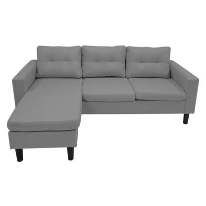 Reversible corner sofa Maneli fabric anthracite 196x138/77x82cm
