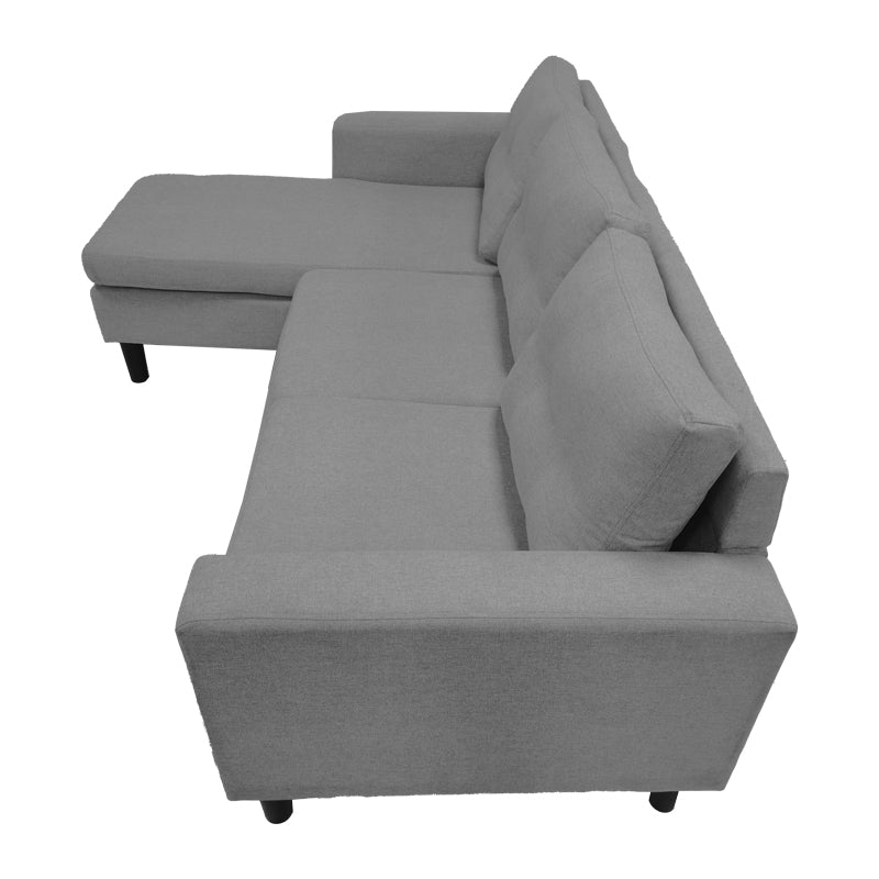 Reversible corner sofa Maneli fabric anthracite 196x138/77x82cm