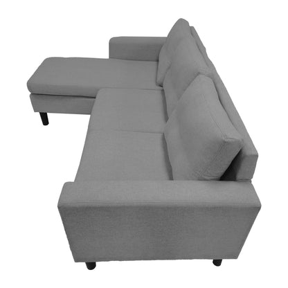 Reversible corner sofa Maneli fabric anthracite 196x138/77x82cm