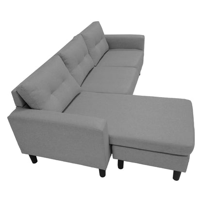 Reversible corner sofa Maneli fabric anthracite 196x138/77x82cm