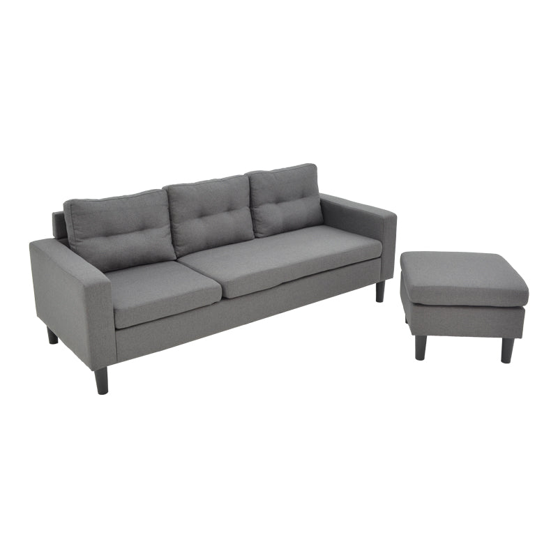 Reversible corner sofa Maneli fabric anthracite 196x138/77x82cm
