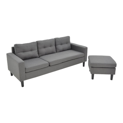 Reversible corner sofa Maneli fabric anthracite 196x138/77x82cm