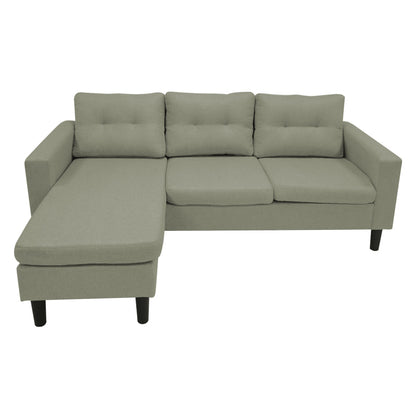 Reversible corner sofa Maneli pakoworld fabric grey-beige 196x138/77x82cm