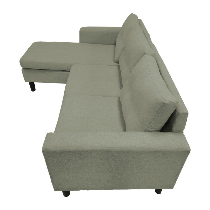 Reversible corner sofa Maneli pakoworld fabric grey-beige 196x138/77x82cm