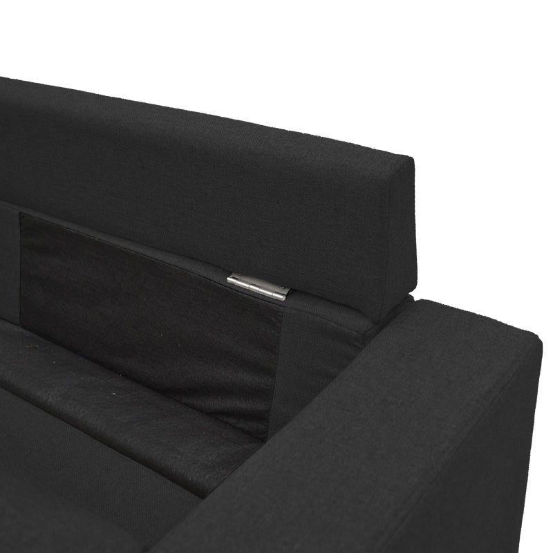 Reversible corner sofa Maneli fabric black 196x138/77x82cm