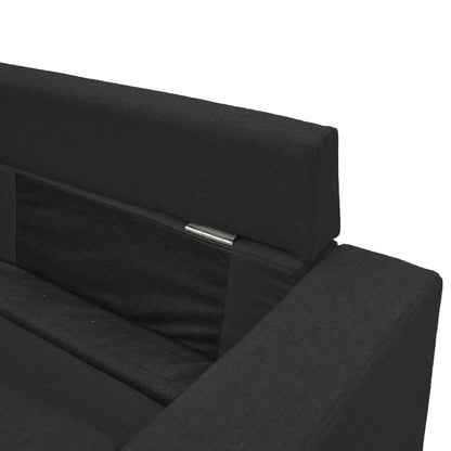 Reversible corner sofa Maneli fabric black 196x138/77x82cm