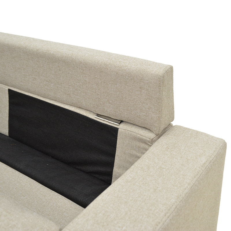 Reversible corner sofa Maneli beige fabric 196x138/77x82cm