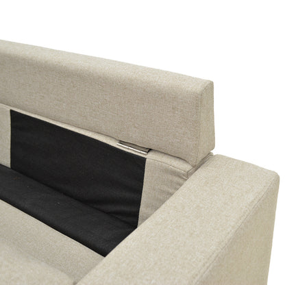 Reversible corner sofa Maneli beige fabric 196x138/77x82cm
