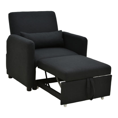 Armchair-bed Flexa fabric black 85x92x84cm