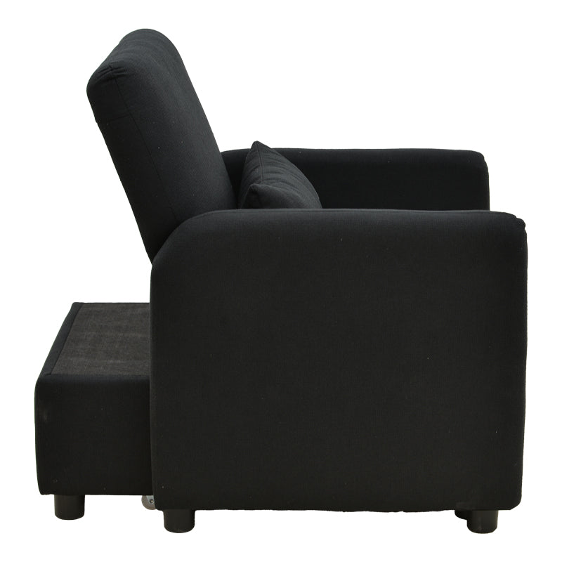 Armchair-bed Flexa fabric black 85x92x84cm