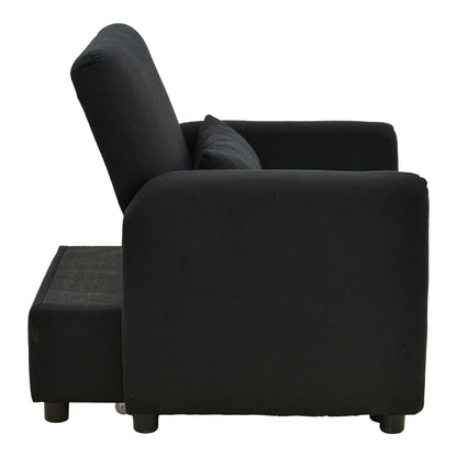 Armchair-bed Flexa fabric black 85x92x84cm