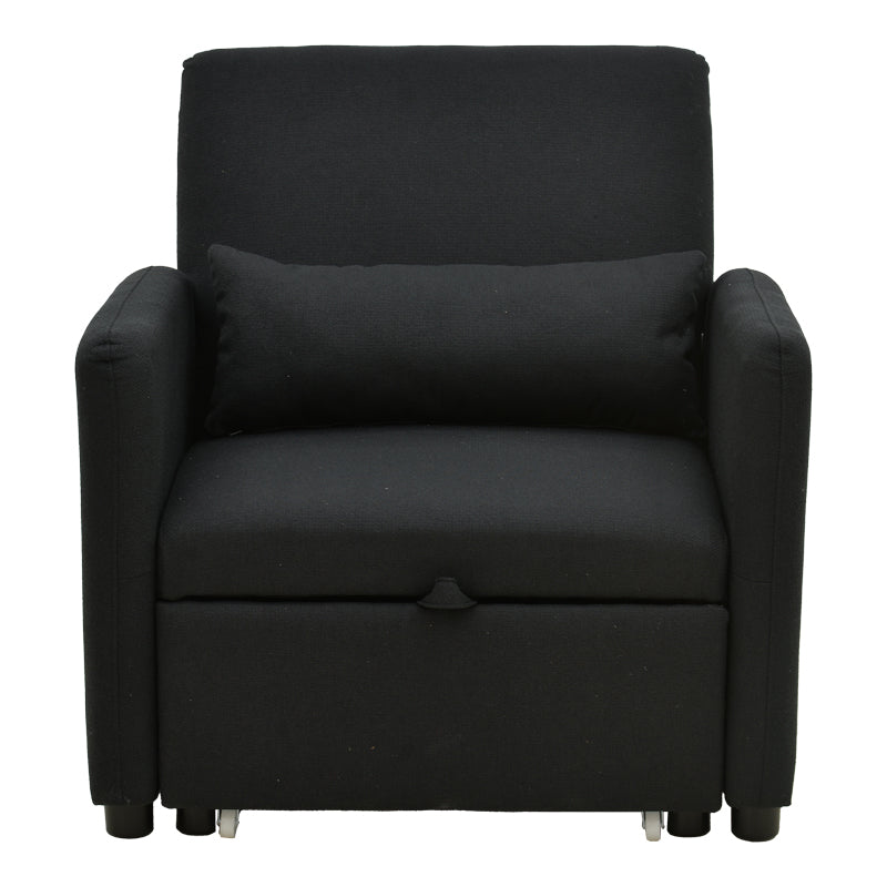 Armchair-bed Flexa fabric black 85x92x84cm