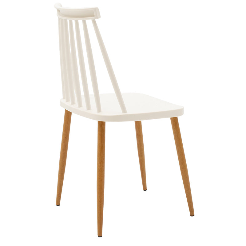 Chair Aurora pakoworld pp white-natural leg 42x46x79cm