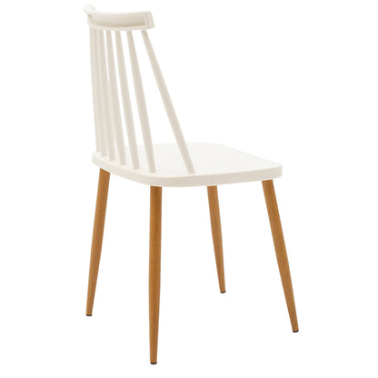 Chair Aurora pakoworld pp white-natural leg 42x46x79cm