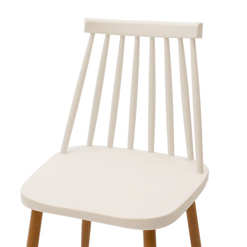 Chair Aurora pakoworld pp white-natural leg 42x46x79cm