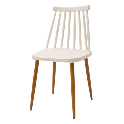 Chair Aurora pakoworld pp white-natural leg 42x46x79cm