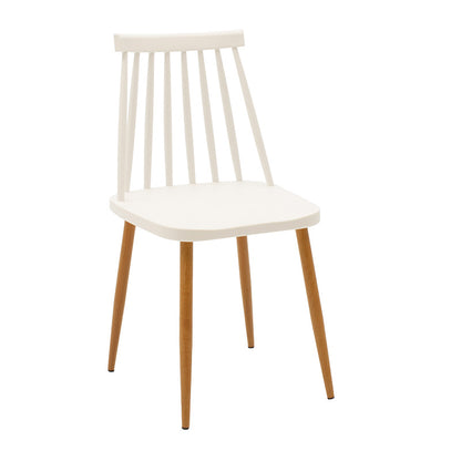 Chair Aurora pakoworld pp white-natural leg 42x46x79cm