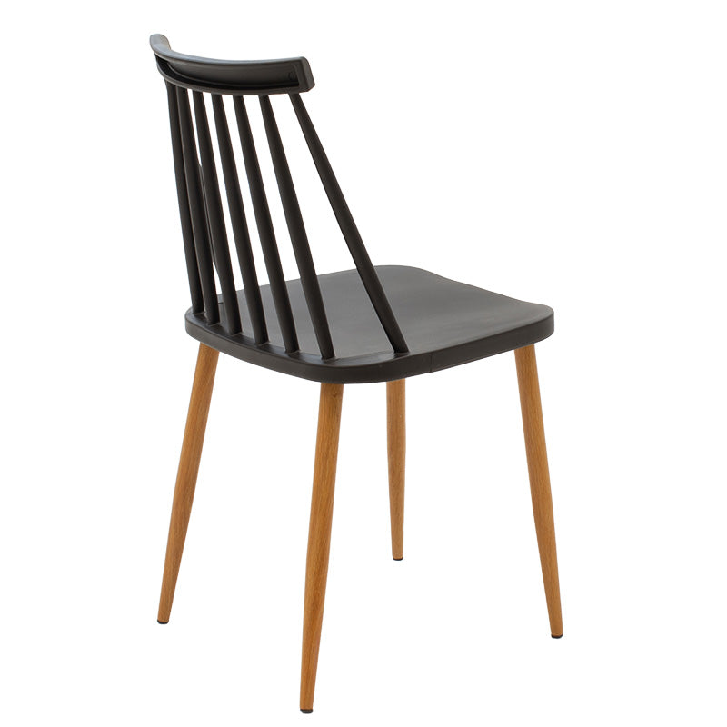 Chair Aurora pakoworld pp black-natural leg 42x46x79cm