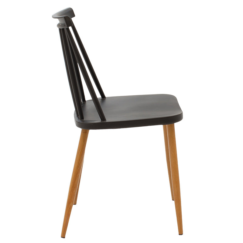 Chair Aurora pakoworld pp black-natural leg 42x46x79cm