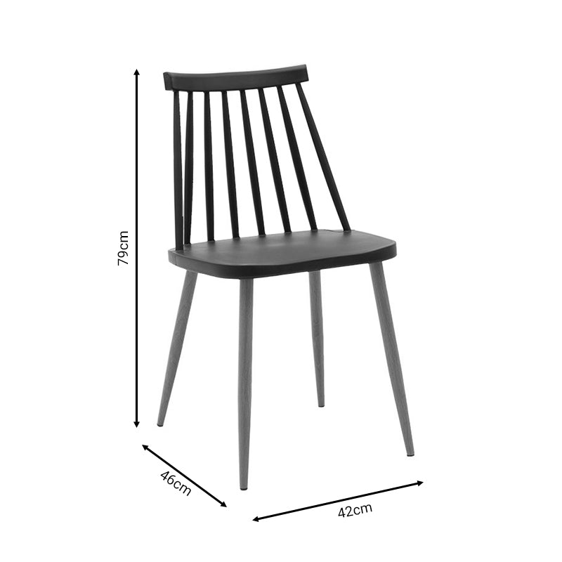 Chair Aurora pakoworld pp black-natural leg 42x46x79cm