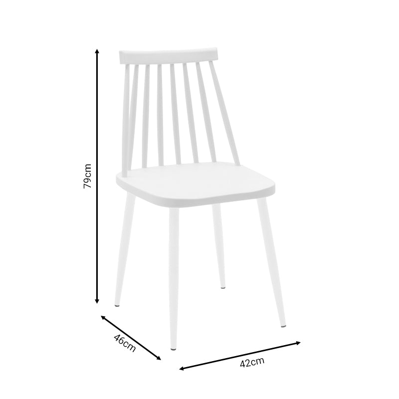 Chair Aurora pakoworld white pp-white leg 42x46x79cm