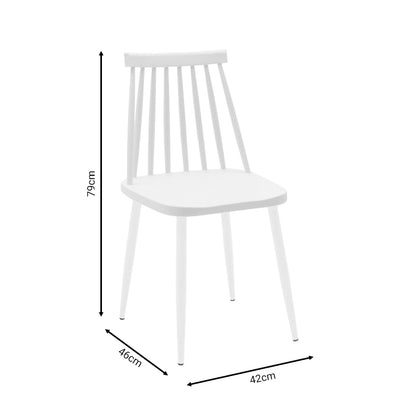 Chair Aurora pakoworld white pp-white leg 42x46x79cm