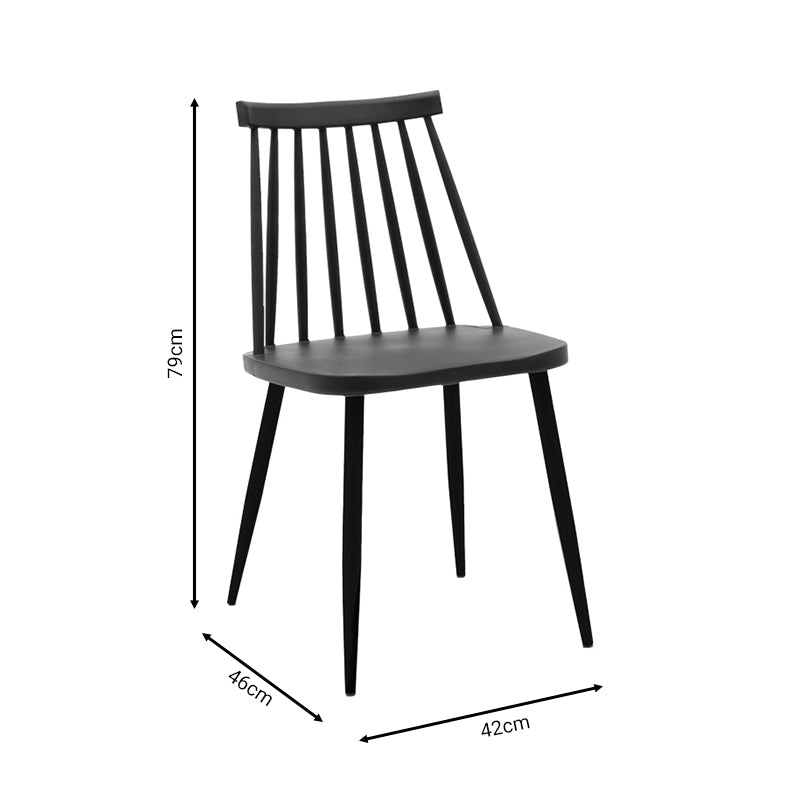 Chair Aurora pakoworld black pp-black leg 42x46x79cm