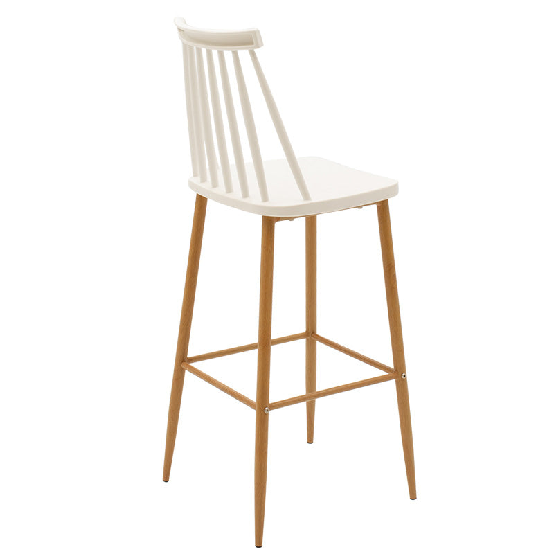 Bar stool Aurora pakoworld white pp-natural leg 42x49x109cm
