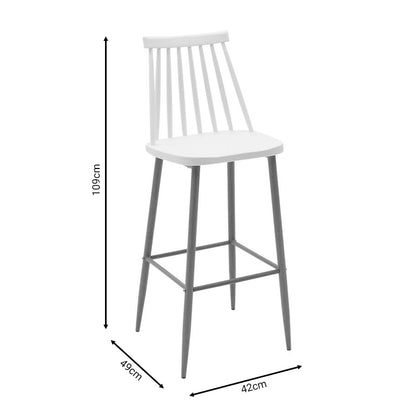 Bar stool Aurora pakoworld white pp-natural leg 42x49x109cm