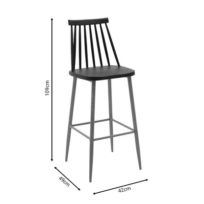 Bar stool Aurora pakoworld black pp-leg natural 42x49x109cm