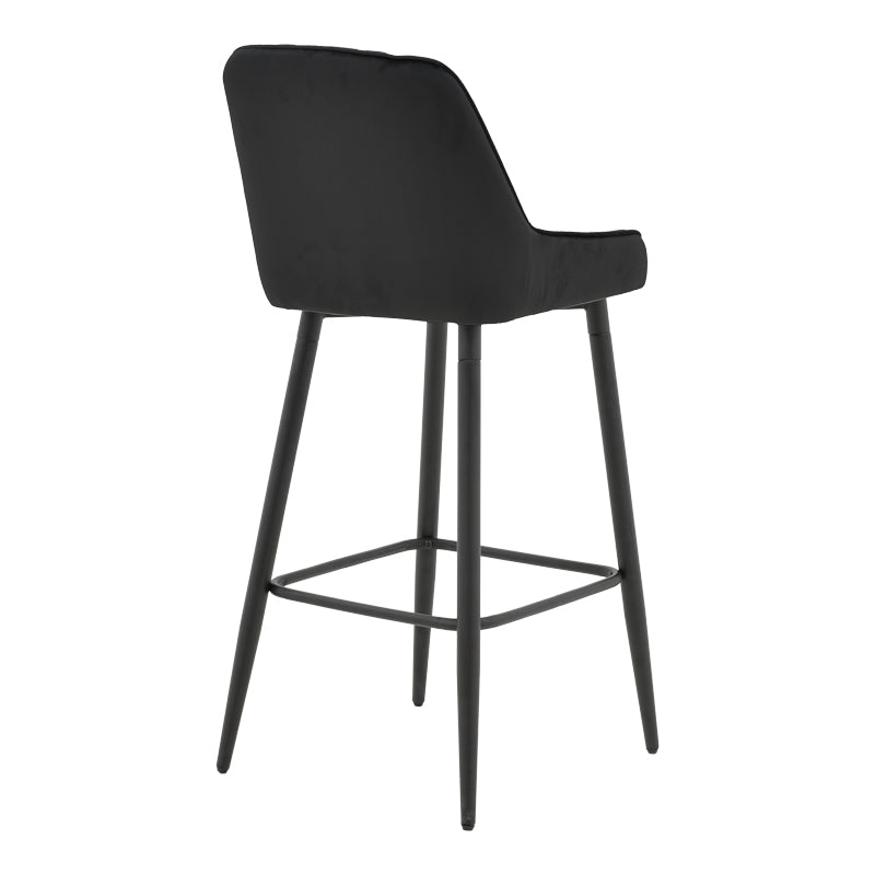 Bar stool Deppy pakoworld blackvelvet- black metal 43x54x102cm
