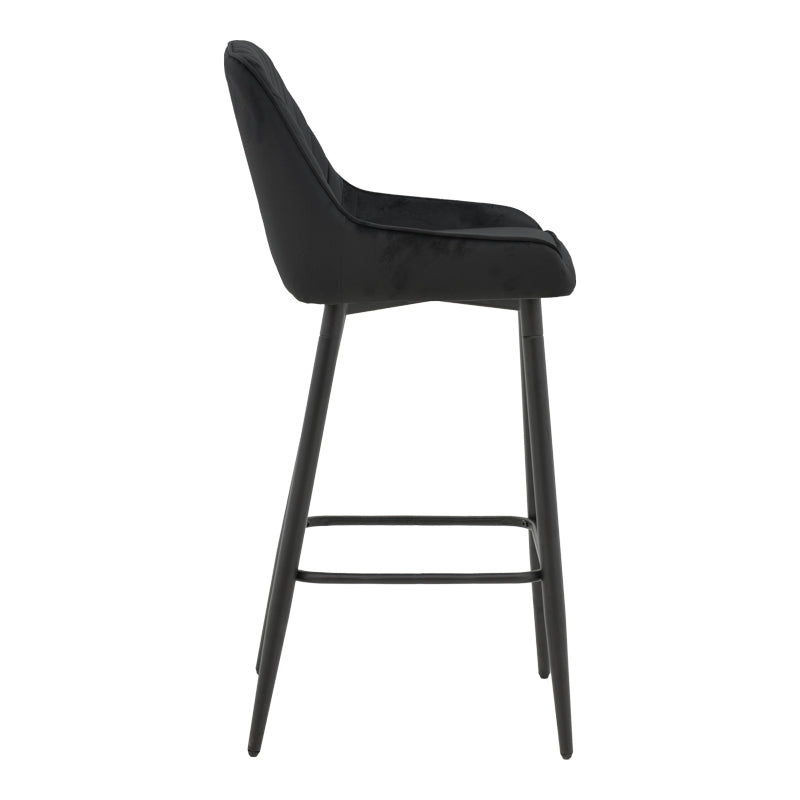 Bar stool Deppy pakoworld blackvelvet- black metal 43x54x102cm