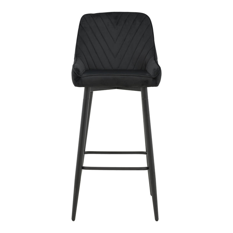 Bar stool Deppy pakoworld blackvelvet- black metal 43x54x102cm