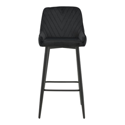 Bar stool Deppy pakoworld blackvelvet- black metal 43x54x102cm