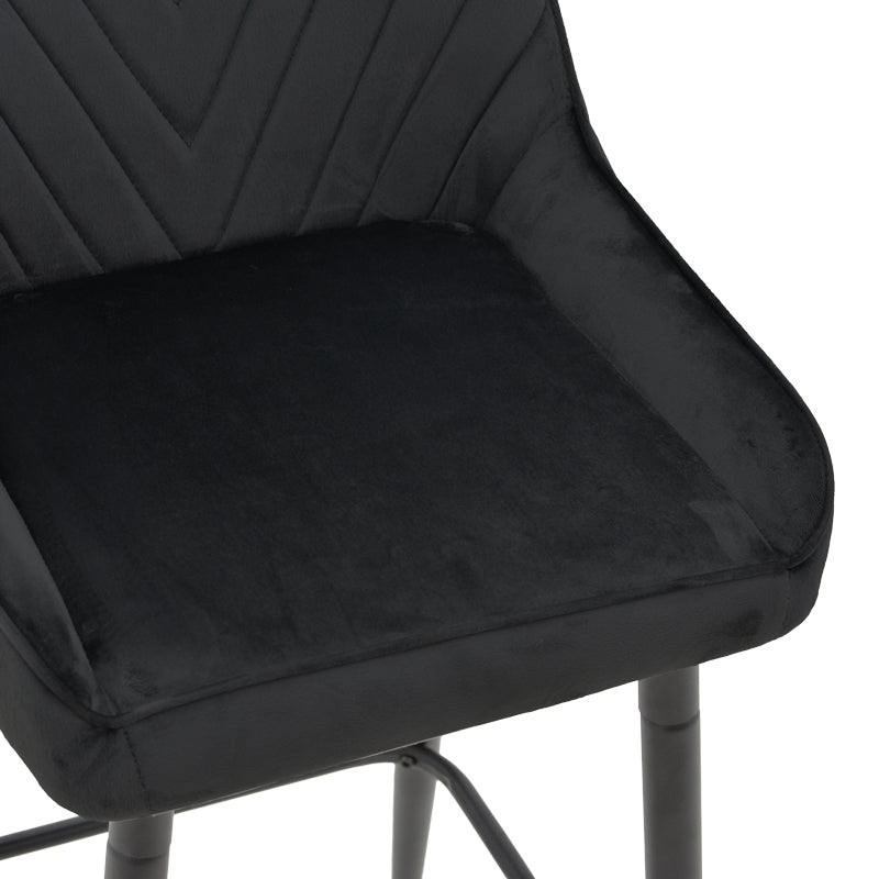 Bar stool Deppy pakoworld blackvelvet- black metal 43x54x102cm