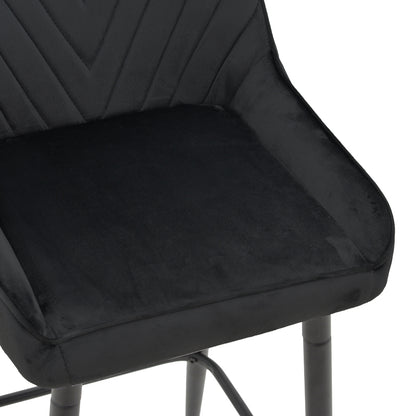 Bar stool Deppy pakoworld blackvelvet- black metal 43x54x102cm