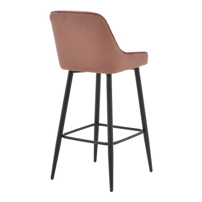 Bar stool Deppy pakoworld rotten apple velvet- black metal 43x54x102cm