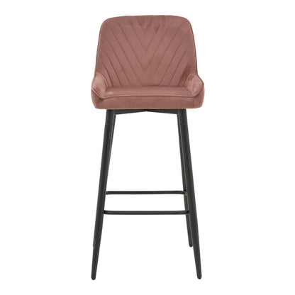 Bar stool Deppy pakoworld rotten apple velvet- black metal 43x54x102cm