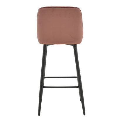 Bar stool Deppy pakoworld rotten apple velvet- black metal 43x54x102cm