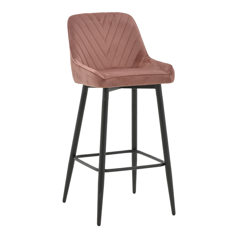 Bar stool Deppy pakoworld rotten apple velvet- black metal 43x54x102cm