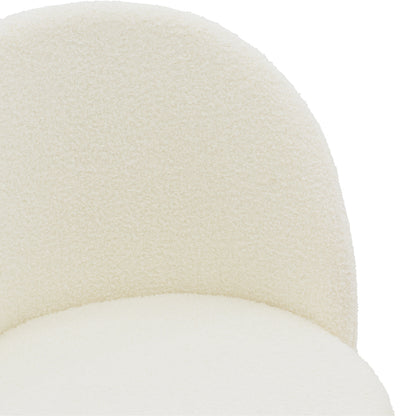 Chair Fersais pakoworld white teddy fab ric-gold metal 48x57x81cm