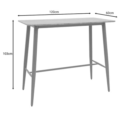 Bar table Senso pakoworld sonoma lpl surface-leg natural metal 120x60x103cm