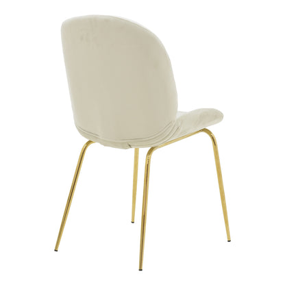 Chair Maley pakoworld ivory velvet-gold metal 47x60x90cm