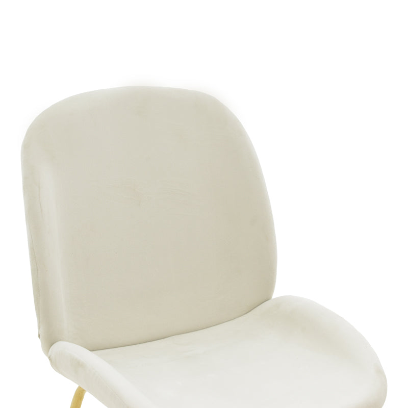 Chair Maley pakoworld ivory velvet-gold metal 47x60x90cm