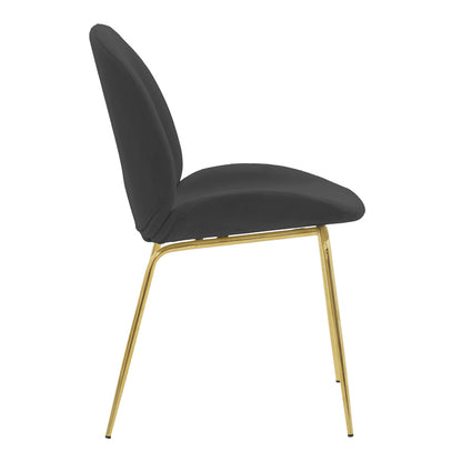 Chair Maley pakoworld dark grey velvet-gold metal 47x60x90cm