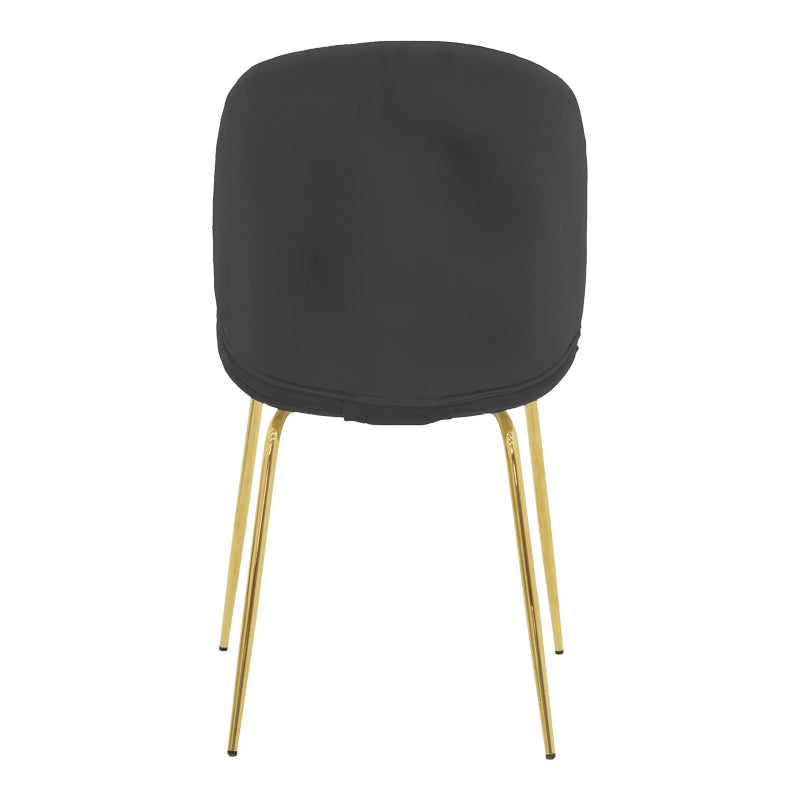 Chair Maley pakoworld dark grey velvet-gold metal 47x60x90cm